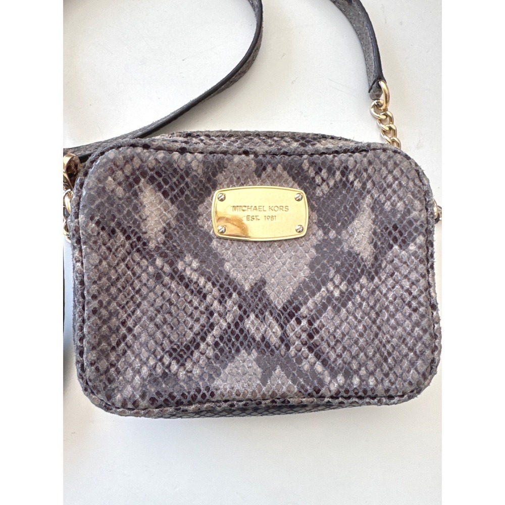 Michael Kors python embossed leather small crossb… - image 2